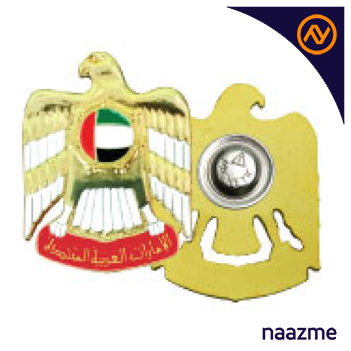 UAE falcon metal badge (3D) backside with magnet MNND-51